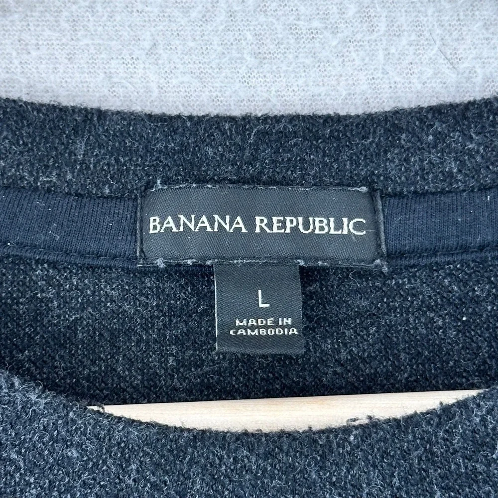 Banana Republic Waffle Knit‎ Crewneck Sweater Mens L Long Sleeve Cotton Office